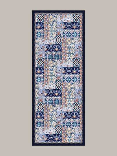 Kırkpare Koleksiyonu - Çinimavi Tek Taraf Şal - 5