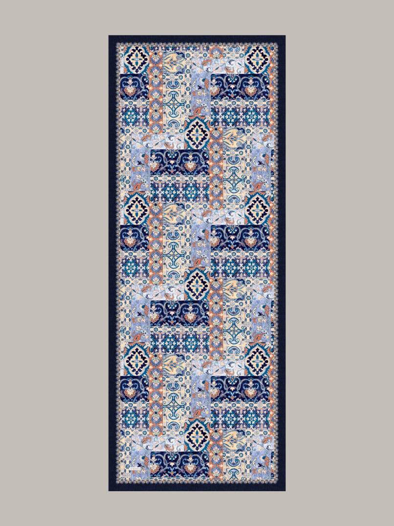 Kırkpare Koleksiyonu - Çinimavi Tek Taraf Şal - 5