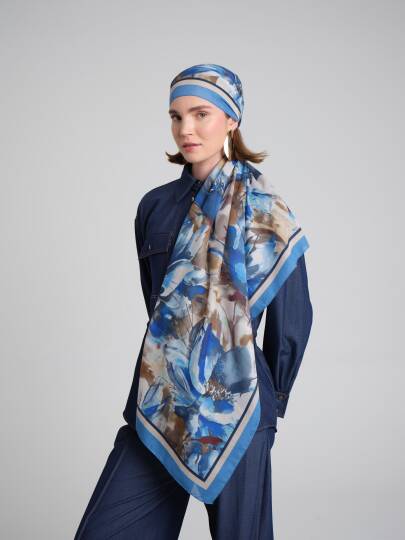 Kökbahar Koleksiyonu - Çini Şafak Tek Taraf Şal - 3