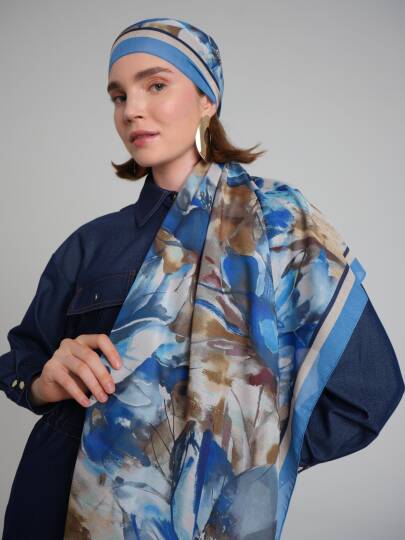Kökbahar Koleksiyonu - Çini Şafak Tek Taraf Şal - 4