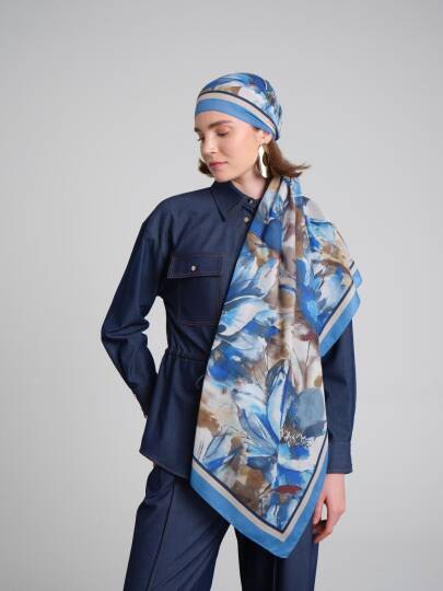 Kökbahar Koleksiyonu - Çini Şafak Tek Taraf Şal - 5
