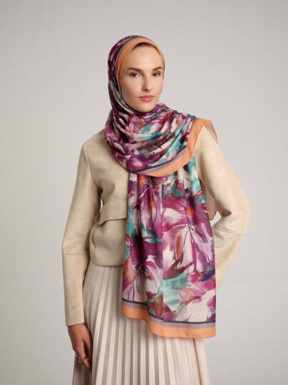 Kökbahar Koleksiyonu - Erguvan Pınarı Tek Taraf Şal