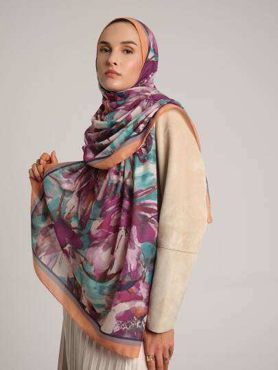 Kökbahar Koleksiyonu - Erguvan Pınarı Tek Taraf Şal - 3