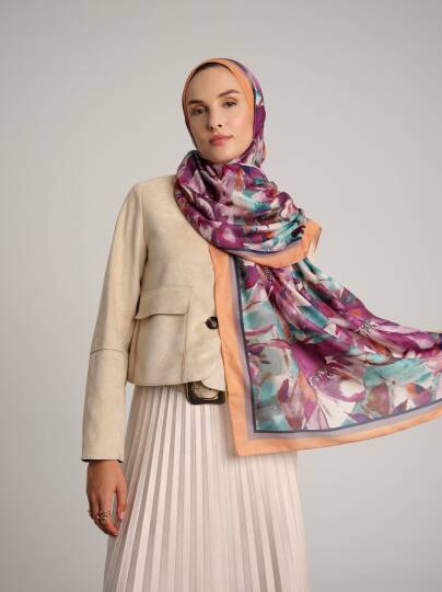 Kökbahar Koleksiyonu - Erguvan Pınarı Tek Taraf Şal - 4