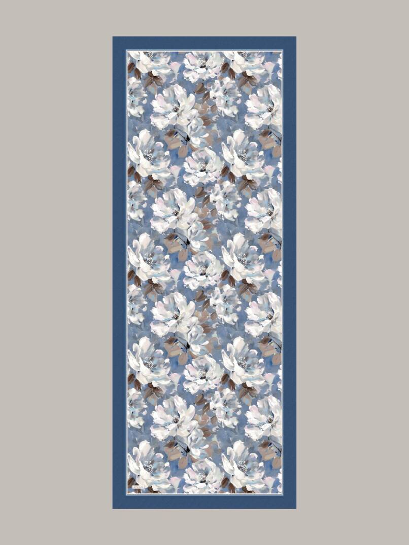 Mahperi  Koleksiyonu - Lacivert Havuz Tek Taraf Şal - 1