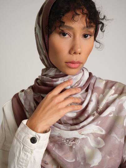 Mahperi  Koleksiyonu - Pudra Oda Tek Taraf Şal - 4