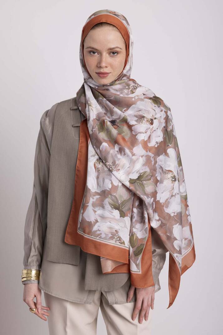 Mahperi  Koleksiyonu - Tuğla Revak Tek Taraf Şal - 4