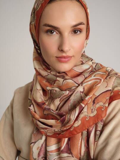 Mihrimah Koleksiyonu - Kehribar Kemer Tek Taraf Şal - 2