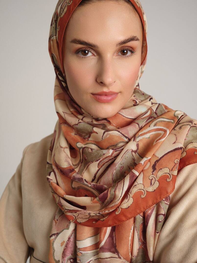 Mihrimah Koleksiyonu - Kehribar Kemer Tek Taraf Şal - 2