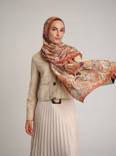 Mihrimah Koleksiyonu - Kehribar Kemer Tek Taraf Şal - 3