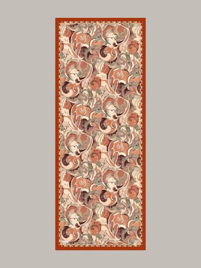 Mihrimah Koleksiyonu - Kehribar Kemer Tek Taraf Şal - 5