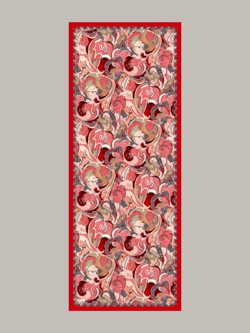 Mihrimah Koleksiyonu - Kızıl Tuğra Tek Taraf Şal - 5