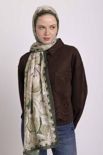 Mihrimah Koleksiyonu - Revak Yeşili Tek Taraf Şal - 3