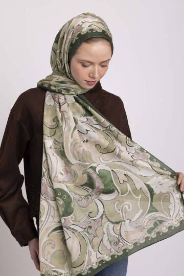 Mihrimah Koleksiyonu - Revak Yeşili Tek Taraf Şal - 2