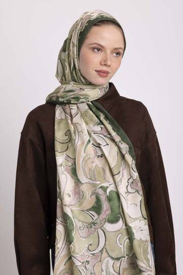 Mihrimah Koleksiyonu - Revak Yeşili Tek Taraf Şal