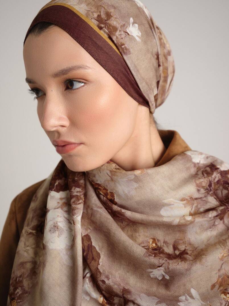 Mühr-i Gül Koleksiyonu - Kına Mührü Tek Taraf Şal - 4