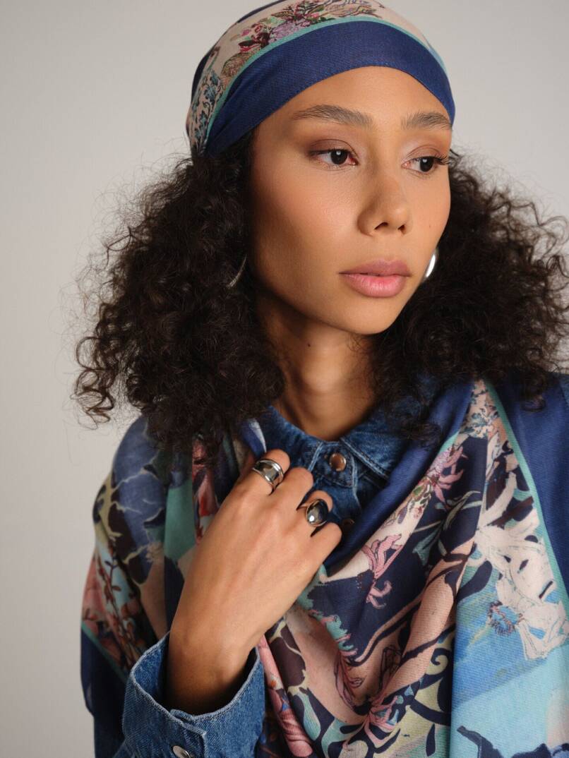 Nakkaş Avlusu Koleksiyonu - Haliç Meltemi Tek Taraf Şal - 4