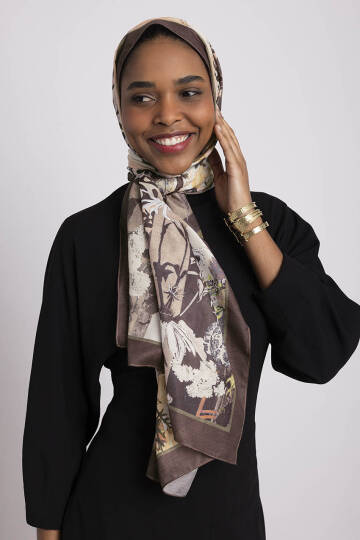 Nakkaş Avlusu Koleksiyonu - Kehribar Avlu Tek Taraf Şal