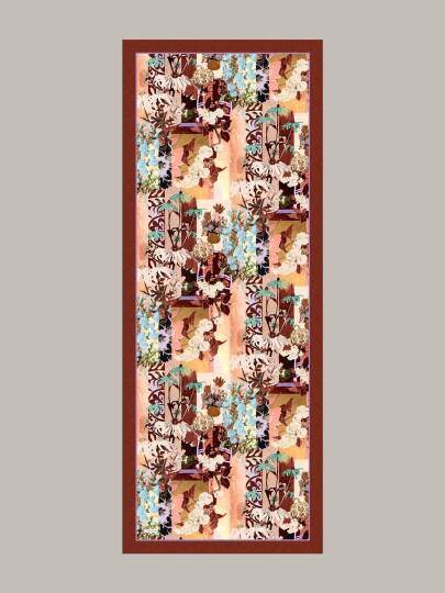 Nakkaş Avlusu Koleksiyonu - Kiremit Işığı Tek Taraf Şal - 5