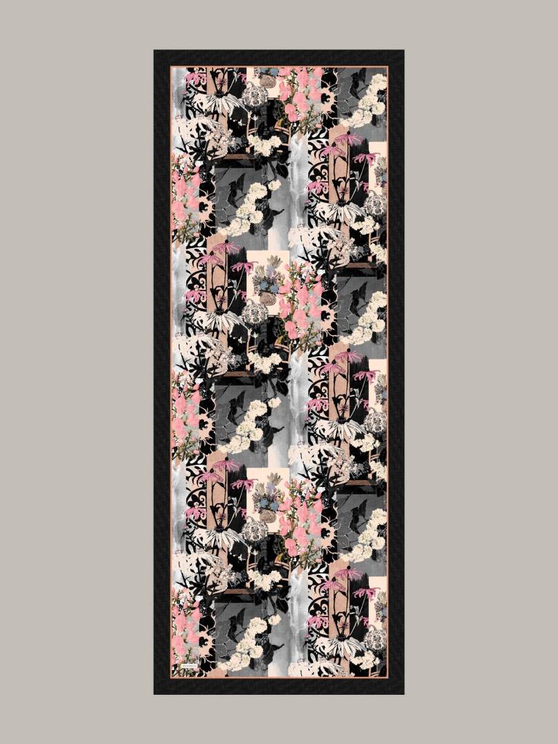 Nakkaş Avlusu Koleksiyonu - Mermer Alaca Tek Taraf Şal - 1