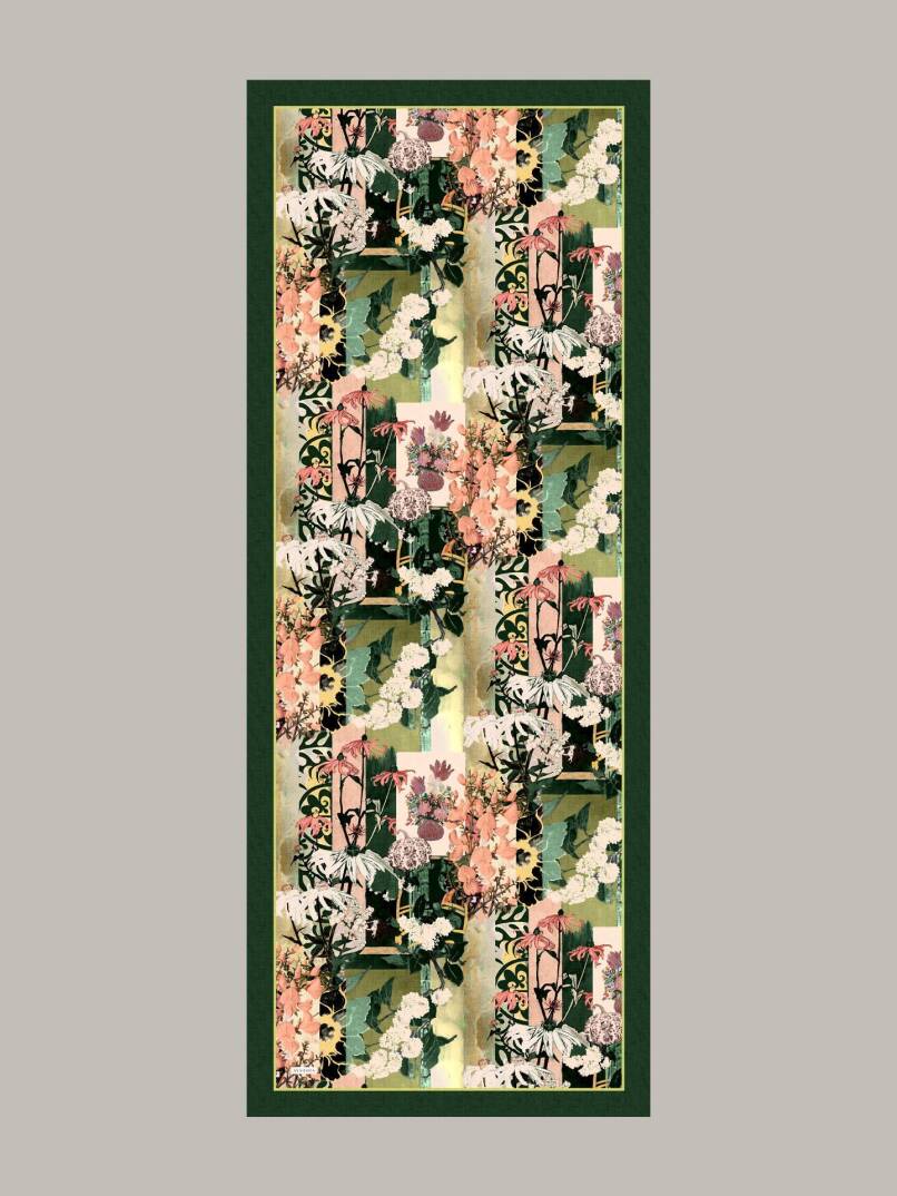 Nakkaş Avlusu Koleksiyonu - Servi Gölgesi Tek Taraf Şal - 1