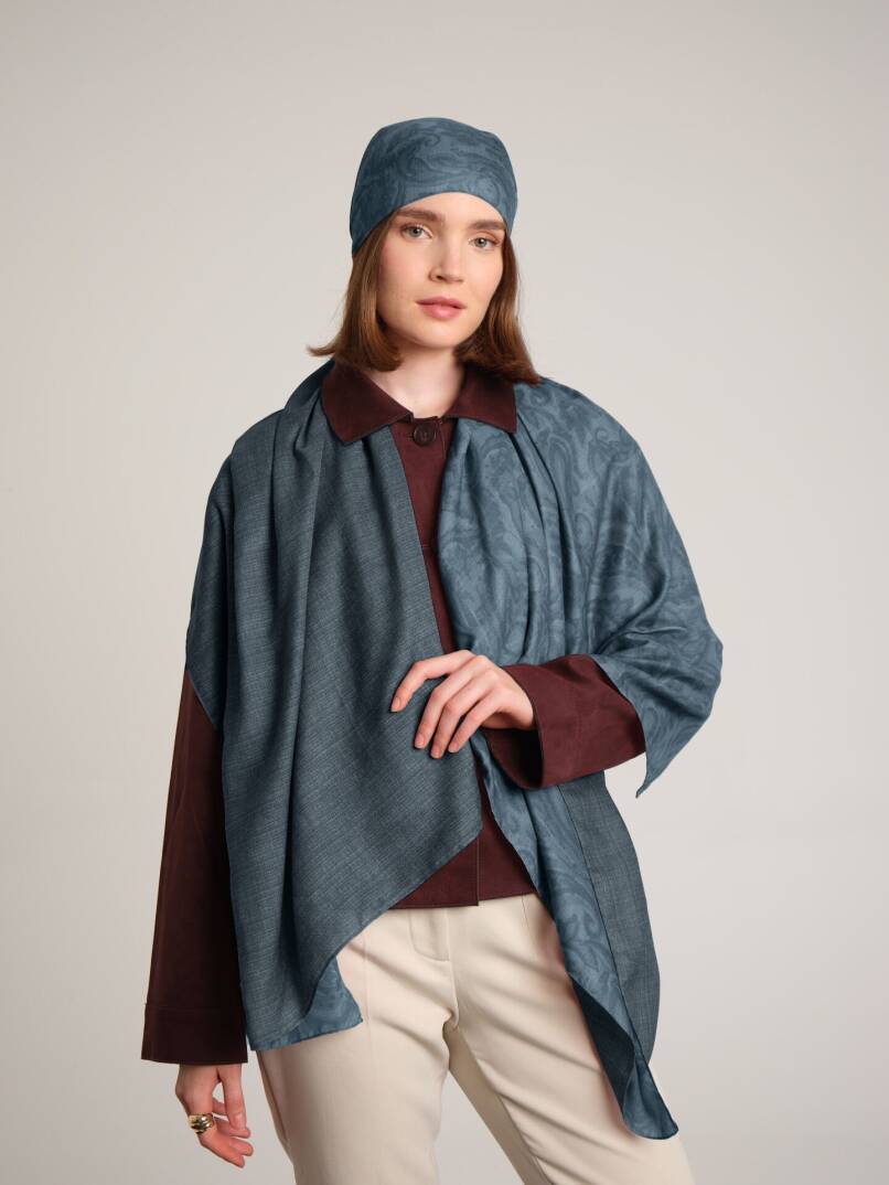 Nakkaşhâne Koleksiyonu - Firuze Çift Taraf Şal - 1