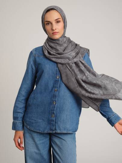 Nakkaşhâne Koleksiyonu - Gümüş Çift Taraf Şal - 3