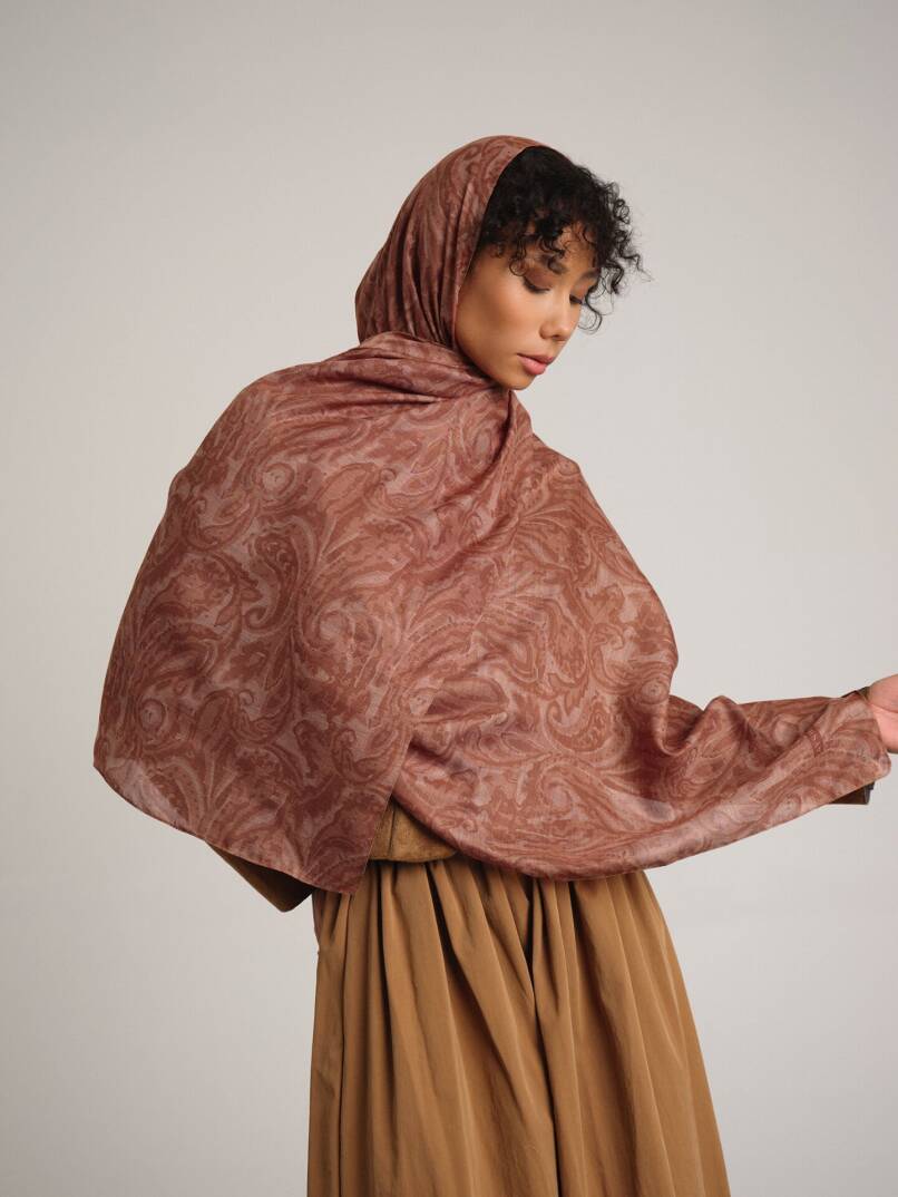 Nakkaşhâne Koleksiyonu - Kehribâr Terennüm Çift Taraf Şal - 1
