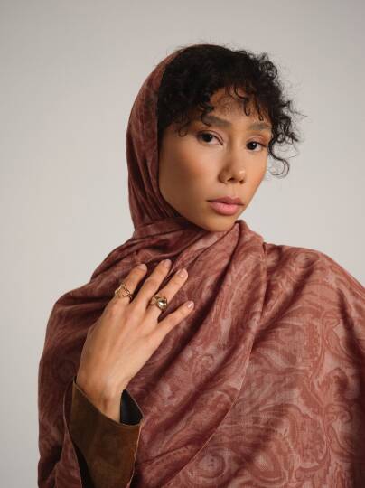 Nakkaşhâne Koleksiyonu - Kehribâr Terennüm Çift Taraf Şal - 2