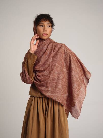 Nakkaşhâne Koleksiyonu - Kehribâr Terennüm Çift Taraf Şal - 3