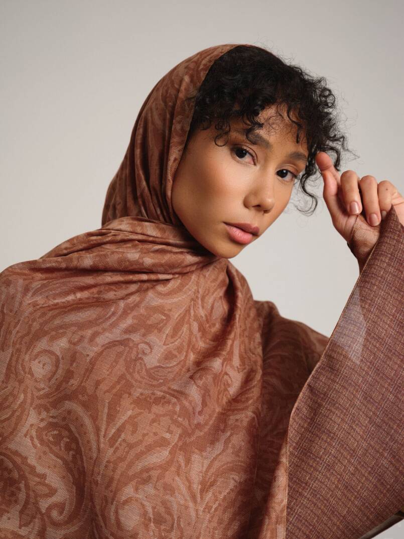 Nakkaşhâne Koleksiyonu - Kehribâr Terennüm Çift Taraf Şal - 4