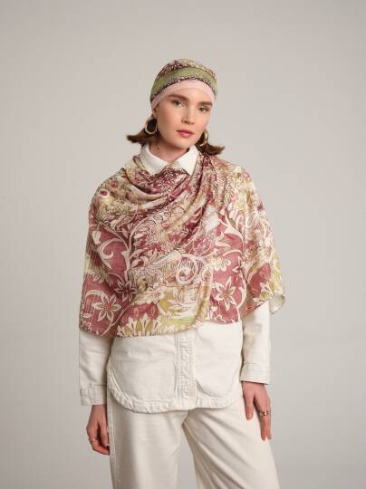 Nakkaşın Mührü Koleksiyonu - Gül Faslı Tek Taraf Şal