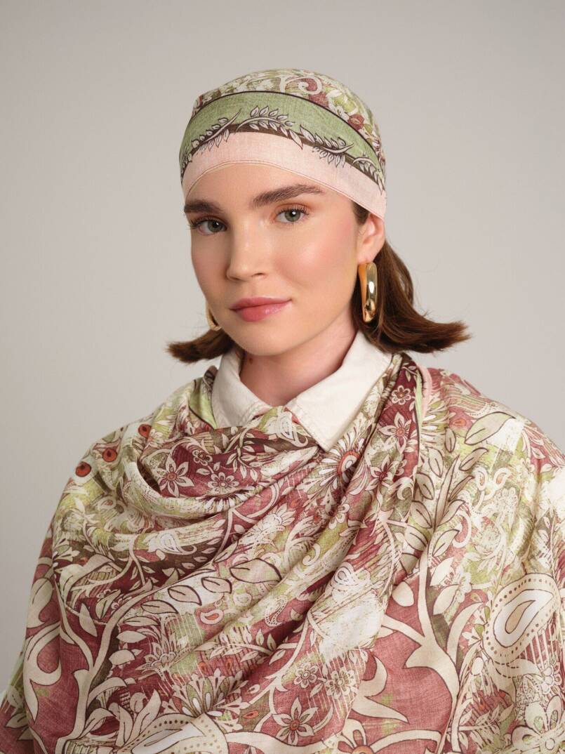 Nakkaşın Mührü Koleksiyonu - Gül Faslı Tek Taraf Şal - 4