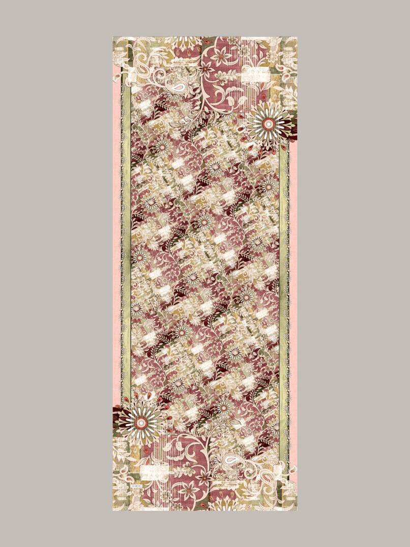 Nakkaşın Mührü Koleksiyonu - Gül Faslı Tek Taraf Şal - 5