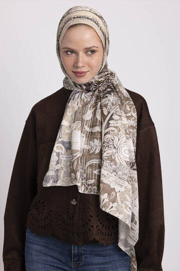 Nakkaşın Mührü Koleksiyonu - Keten Sayfa Tek Taraf Şal - 3