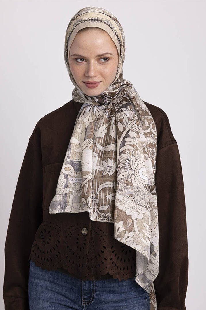 Nakkaşın Mührü Koleksiyonu - Keten Sayfa Tek Taraf Şal - 3