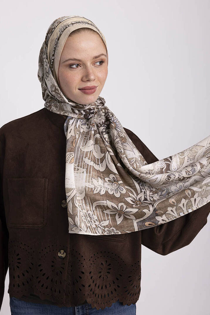 Nakkaşın Mührü Koleksiyonu - Keten Sayfa Tek Taraf Şal - 5