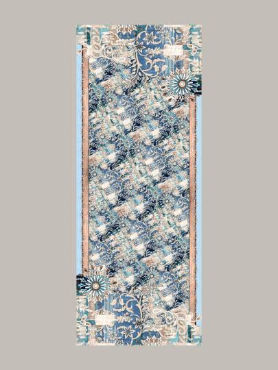 Nakkaşın Mührü Koleksiyonu - Safir Cilt Tek Taraf Şal