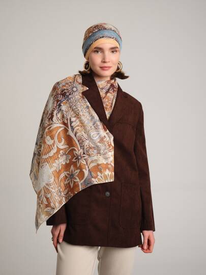Nakkaşın Mührü Koleksiyonu - Safran Levha Tek Taraf Şal