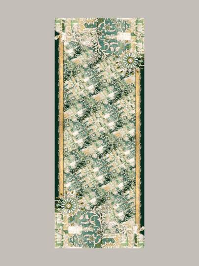 Nakkaşın Mührü Koleksiyonu - Zümrüt Satır Tek Taraf Şal - 5