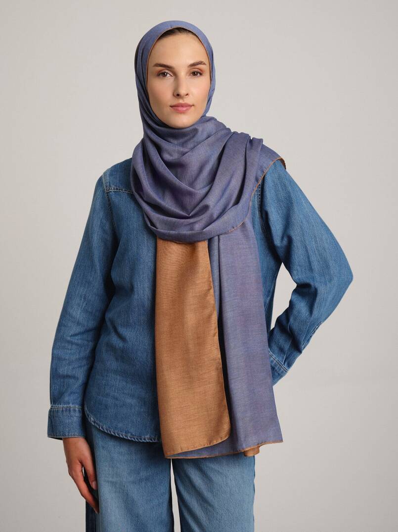 Nazenin Koleksiyonu - Günbatımı Çift Taraf Şal - 1