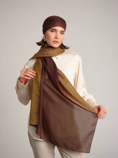 Nazenin Koleksiyonu - Koyu Derya Çift Taraf Şal 