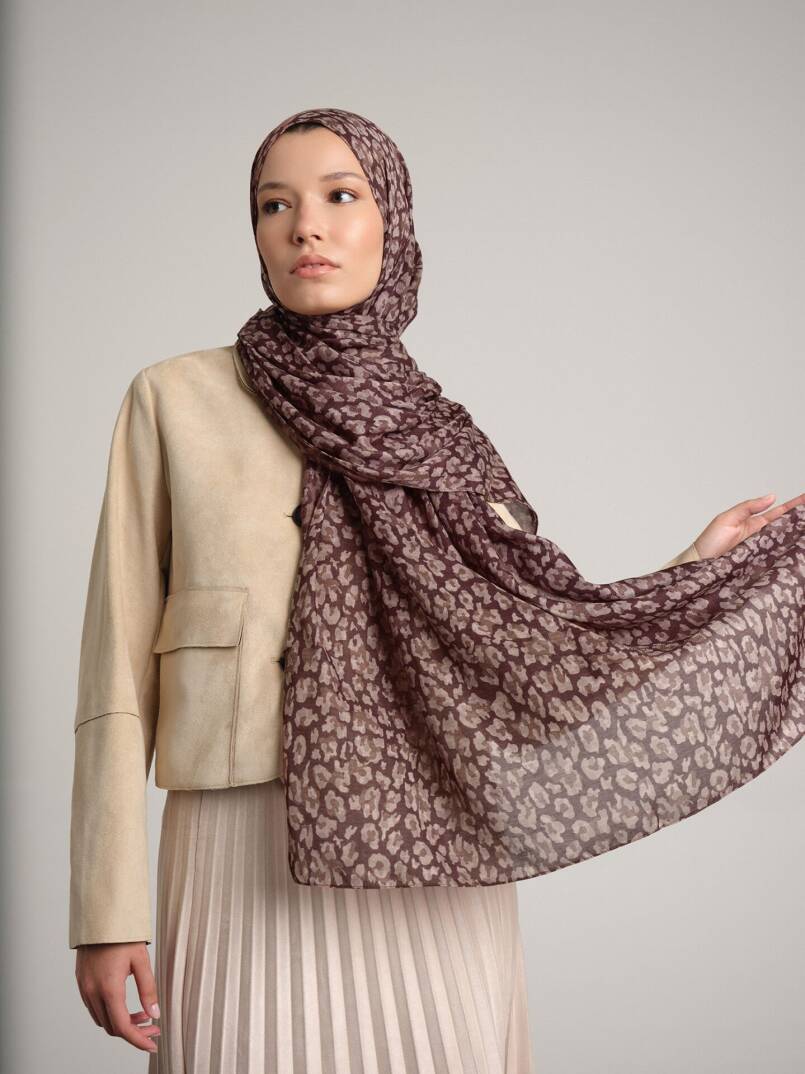 Peleng Koleksiyonu - Kestane Kabuğu Çift Taraf Şal - 1