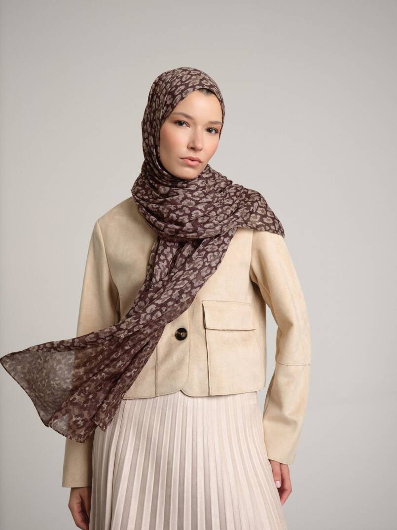 Peleng Koleksiyonu - Kestane Kabuğu Çift Taraf Şal - 2