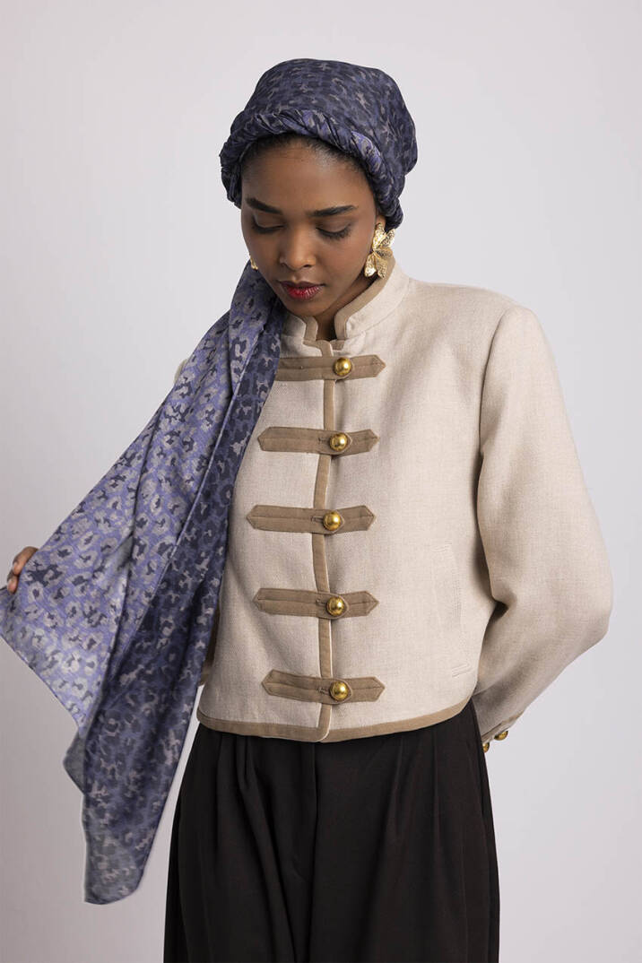 Peleng Koleksiyonu - Leylak Tozu Çift Taraf Şal - 3