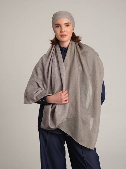 Rûmî Sema Koleksiyonu - Bej Zarafet Çift Taraf Şal