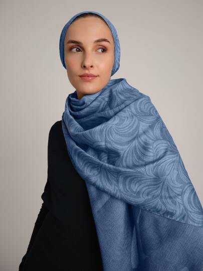Rûmî Sema Koleksiyonu - Gökçe Mavi Çift Taraf Şal