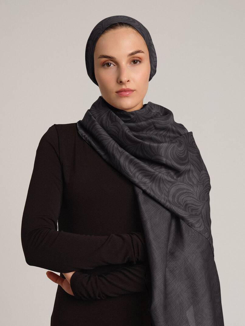 Rûmî Sema Koleksiyonu - Kara Kalem Çift Taraf Şal - 1