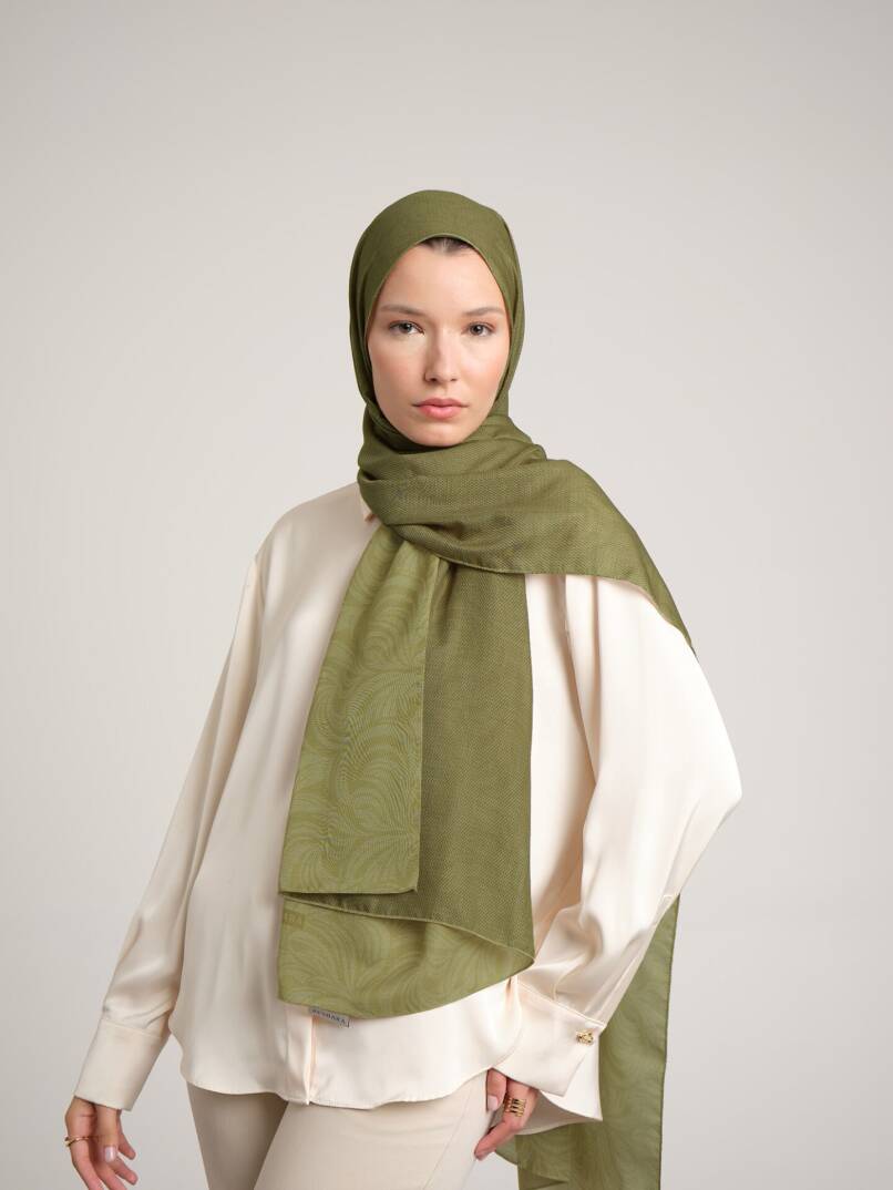 Rûmî Sema Koleksiyonu - Yeşil Huzur Çift Taraf Şal - 1