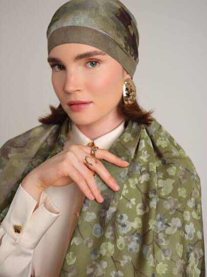 Şakayık Koleksiyonu - Adaçayı Çift Taraf Şal - 2